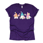 Spring Tee, Cute Spring Gnomes with Flowers Design, premium unisex tee, 2 color choices, 2X, 3X, 4X, plus sizes available