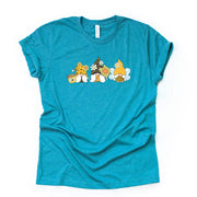 Super Cute Gnomes with Bees, Gnome with Bees & Honey Design on premium Bella + Canvas unisex shirt, 2 color choices, plus sizes available