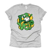 St Patrick's Day Tee, Cute Gnome Love St Patrick's Yellow Design on premium unisex tee, 2 color choices, 2X, 3X, 4X, plus sizes available