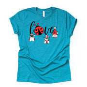 Summer Gnomes and Lady bugs, Cute LOVE Lady Bugs and Gnomes Design, premium unisex shirt, 3 color choices, 2X, 3X, 4X, plus sizes available