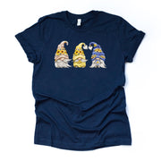 Sunflower Gnomes Tee, Beautiful Summer Gnomes with Sunflowers, Design on premium Bella + Canvas unisex shirt, 3 color choices, plus sizes