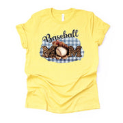 Baseball Mom, Cute Baseball Mom with Glove and Ball Leopard Print Design on premium Bella + Canvas unisex shirt, plus sizes, baseball