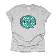 Pretty Wreath with Vines and Leaves Be Kind Design on premium Bella + Canvas unisex shirt, 3 color choices, plus sizes available