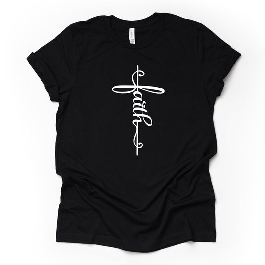Christian Tee, Faith Cross Design on premium Bella + Canvas unisex shirt, 3 color choices, 3X christian, 4x christian, cross tee, faith