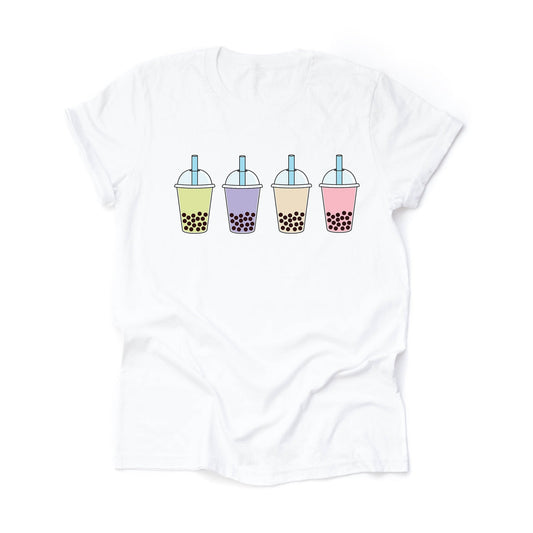 Bubble Tea Shirt, Super Cute Bubble Tea Flavors Design on premium unisex shirt, 3 color choices, plus sizes, 3X, 4X