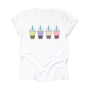 Bubble Tea Shirt, Super Cute Bubble Tea Flavors Design on premium unisex shirt, 3 color choices, plus sizes, 3X, 4X