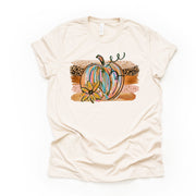 Fall Pumpkin Shirt, Beautiful Watercolor Pumpkin and Brush Strokes Design on premium Bella + Canvas unisex shirt, 3 color choices, plus size