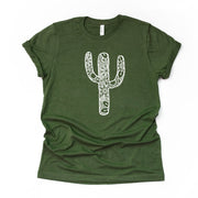 Cactus Tee, Cute Cactus Mandala Design, premium Bella + Canvas unisex shirt, 3 color choices, 2X, 3X, 4X, plus sizes available
