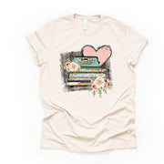 Cute Old Rusty Truck with Striped Heart and Flowers Design on premium unisex shirt, 3 color choices, 2X, 3X, 4X, plus sizes available