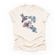 Hummingbird Tee, Beautiful Watercolor Hummingbirds Design on premium unisex shirt, 3 color choices, 2X, 3X, 4X, plus sizes available