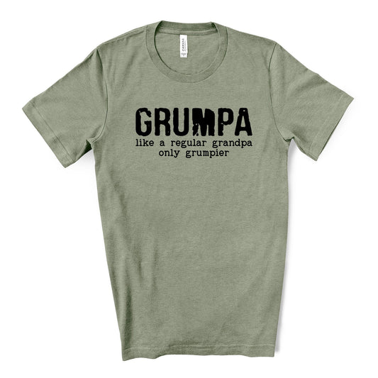 Grandpa Tee, GRUMPA, Like Normal Grandpa, Only Grumpier Design on premium unisex shirt, 4 color choices, 3x dad, 4x dad, father's day gift