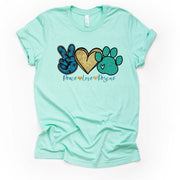 Rescue Animal Shirt, PEACE LOVE RESCUE, Rescue Animals design on premium unisex shirt, 2 color choices, 2X, 3X, 4X, plus sizes available