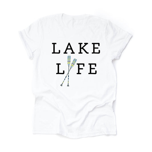Lake Life Tee, Simple Lake Life with Oars, Summer on the Lake Design, premium unisex shirt, 3 color choices, 2X, 3X, 4X, plus sizes