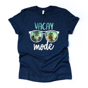 Beach Life, Vacay Mode Sunglasses With Palm Trees Design on premium Bella + Canvas unisex shirt, 3 color choices, plus sizes available