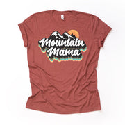 Camping Tee, Cute 70s Retro Mountain Mama, Hiking and Camping Design on premium Bella + Canvas unisex shirt, 3 color choices, plus sizes