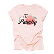 Cute Peach Shirt, Just Peachy Summer Shirt, Cute Peach Design, premium unisex shirt, 3 color choices, 2X, 3X, 4X, plus sizes available