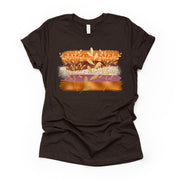 Fall Tee, Unique Fall Brush Strokes with Copper and Gold, Gold Flowers Design on premium unisex shirt, 3 color choices, 3x fall, 4x fall