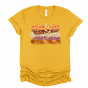 Fall Tee, Unique Fall Brush Strokes with Copper and Gold, Gold Flowers Design on premium unisex shirt, 3 color choices, 3x fall, 4x fall