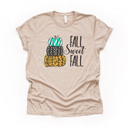 Fall Pumpkin Shirt, Fall Sweet Fall with Chic Polka Dot and Striped Pumpkins Design on premium unisex shirt, 3 color choices, plus size