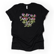 Pansies Flower Tee, Super Pretty Pansies Bouquet Design on premium Bella + Canvas unisex shirt, 3 color choices, plus sizes