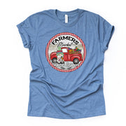 Farmer's Market Tee, Cute Gnome and Old Truck Farmer's Market, Home Grown Design on premium unisex shirt, 3 color choices, plus size