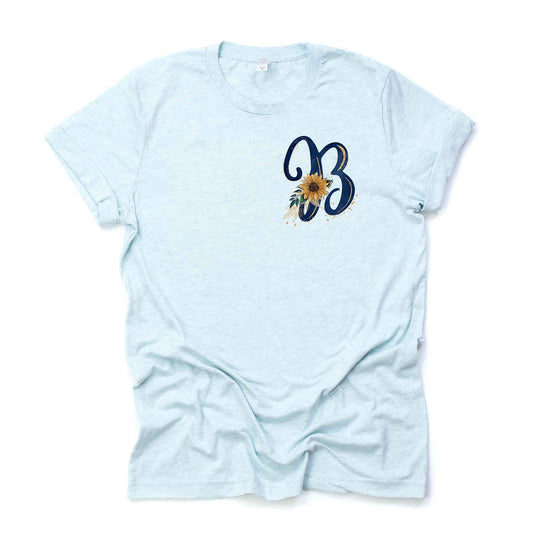 Choose your MONOGRAM sunflower design on Premium Tee or 30 oz Stainless Steel Tumbler, 4 tee color choices, plus sizes available, great gift