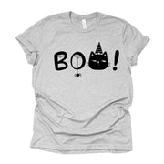 Halloween Shirt, Super Cute BOO Art with Black Cat and Spiders Design on premium unisex shirt, 3 colors, 3x halloween, 4x halloween