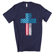 Patriotic Dad Tee, Christian, Child of God, Man of Faith Design on premium unisex shirt, 4 color choices, 3x dad, 4x dad, father's day gift