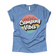 Camping Tee, Cute 70s Retro Camping Vibes, Hiking and Camping Design on premium Bella + Canvas unisex shirt, 3 color choices, plus sizes