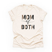 Mom of Both, Mom of Boys and Girls, Leopard Print Mom Design on premium unisex shirt, 3 color choices, 3x, 4x, plus sizes available