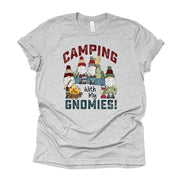 Camping Shirt, Super Cute Camping Gnomes, Camping with My Gnomies Design, premium unisex shirt, 3 color choices, 2X, 3X, 4X, plus sizes