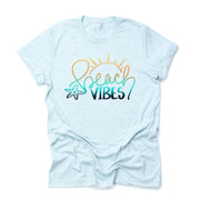 Beach Life, Beach Vibes with Starfish and Sun Design on premium Bella + Canvas unisex shirt, 2 color choices, plus sizes available