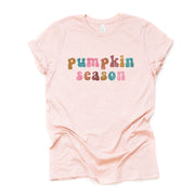Fall Pumpkin Tee, Super Fun 70s Style Pumpkin Season, Retro Pumpkin Design on premium unisex shirt, 4 color choices, 3x fall, 4x fall