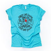 Christmas Christian Tee, Give Like Santa and Love Like Jesus Design on premium cotton unisex shirt, plus sizes, 2x, 3x, 4x