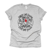 Christmas Christian Tee, Give Like Santa and Love Like Jesus Design on premium cotton unisex shirt, plus sizes, 2x, 3x, 4x