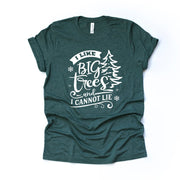 Funny Christmas Tee, Christmas, I Like Big Trees and I Cannot Lie Design, premium unisex shirt, 3 color choices, plus size, 3x, 4x christmas