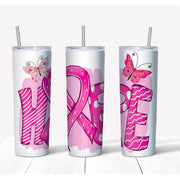 20 oz Skinny Tumbler, HOPE Breast Cancer Skinny Tumbler, Breast Cancer Tumbler, Breast Cancer Hope, 20 oz Stainless Steel Tumbler