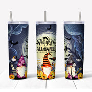20 oz Skinny Tumbler, Halloween Gnome Tumbler, Trick or Treat Gnomes, Gnomes Tumbler, Halloween Skinny, 20 oz Stainless Steel Tumbler