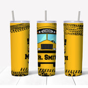 20 oz Skinny Tumbler, Bus Driver Skinny Tumbler, Bus Driver Tumbler, Custom Bus Driver Gift, Bus Gift, 20 oz Stainless Steel Tumbler