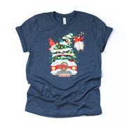 Christmas Tee, Christmas Gnomes Hanging on Christmas Tree in a Old Truck, premium unisex shirt, 3 color choices, 3x christmas, 4x christrmas
