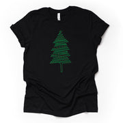 Pretty Modern Christmas Tree, Swirly Christmas Tree with Stars Design on premium unisex shirt, 3 color choices, plus size, 3x, 4x christmas