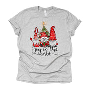 Christmas Tee, Joy To The World Christmas Gnomes, Cute Christmas Gnomes Design on premium unisex shirt, 3 color choices, 3x and 4x christmas