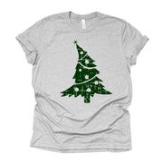 Christmas Tee, Fun Distressed Christmas Tree, Crooked Christmas Tree Design, premium cotton unisex shirt, plus sizes, 2x, 3x, 4x