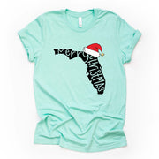 Christmas Tee, Merry Christmas Florida, Florida Christmas Santa Hat, FL Santa Design on premium unisex shirt, 2 color choices, plus size