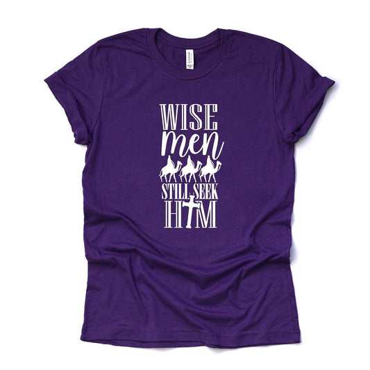 Christmas Christian, Wise Men Still Seek Him, Christian Design on premium unisex shirt, 4 color choices, plus sizes, 3x and 4x christmas