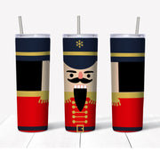 20 oz Skinny Tumbler, Fun Nutcracker Tumbler, Fun Christmas Tumbler, Christmas Drinkware, 20 oz Stainless Steel Tumbler