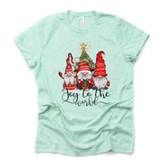 Christmas Tee, Joy To The World Christmas Gnomes, Cute Christmas Gnomes Design on premium unisex shirt, 3 color choices, 3x and 4x christmas