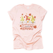 Thanksgiving Tee, Super Cute Thanksgiving with my Gnomies Design on premium unisex shirt, 3 color choices, 2X, 3X, 4X, plus sizes available