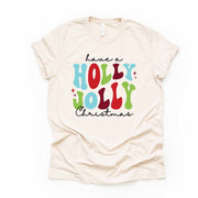 Christmas Tee, Have A Holly Jolly Christmas in Fun Bubble Letters Design, premium cotton unisex shirt, plus sizes, 2x, 3x, 4x