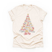 Christmas Christian Tee, Beautiful JESUS Christmas Tree, Names of Jesus Tree Design,  premium cotton unisex shirt, plus sizes, 2x, 3x, 4x